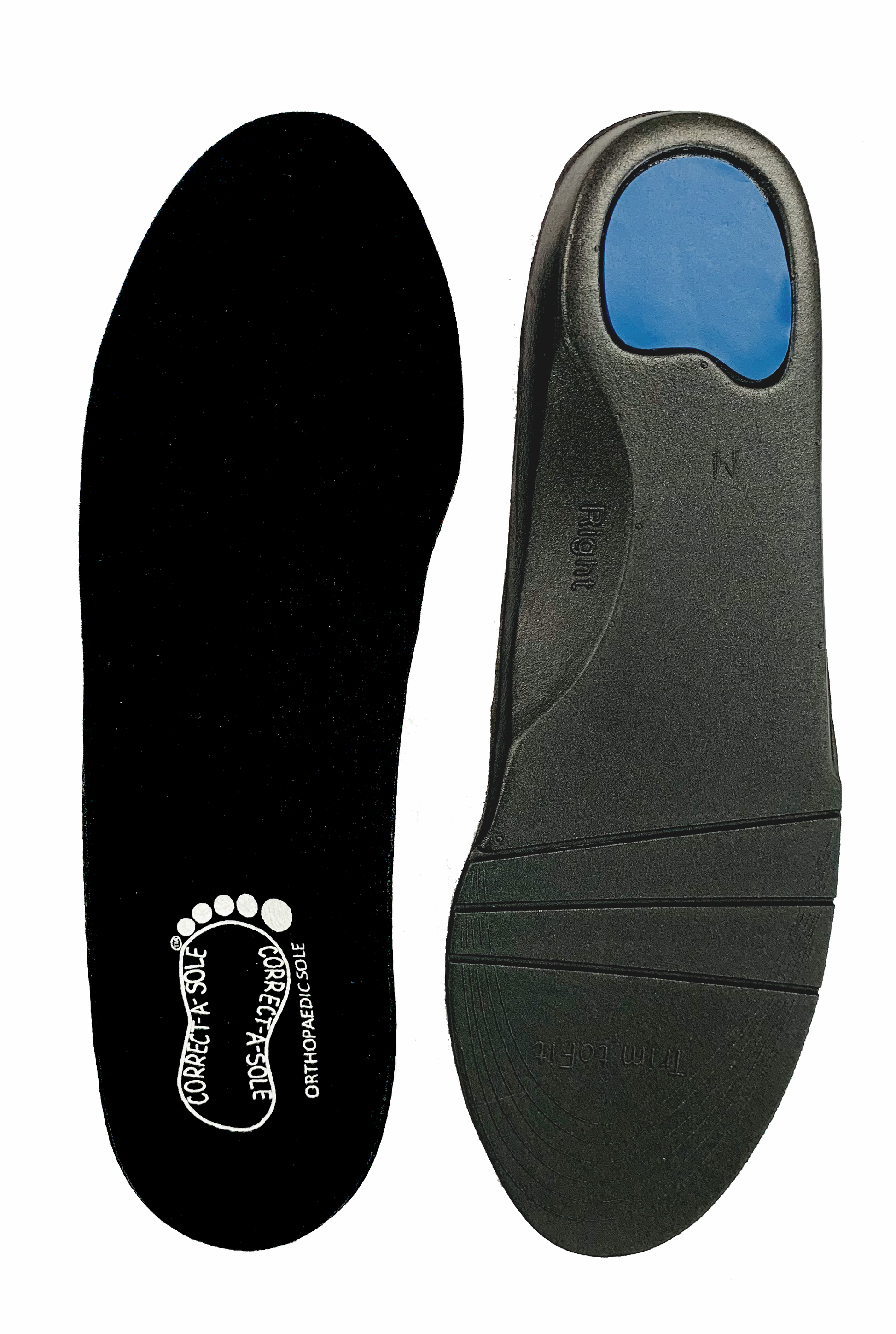 Correct-a-Sole® Insoles - Black (front & back)