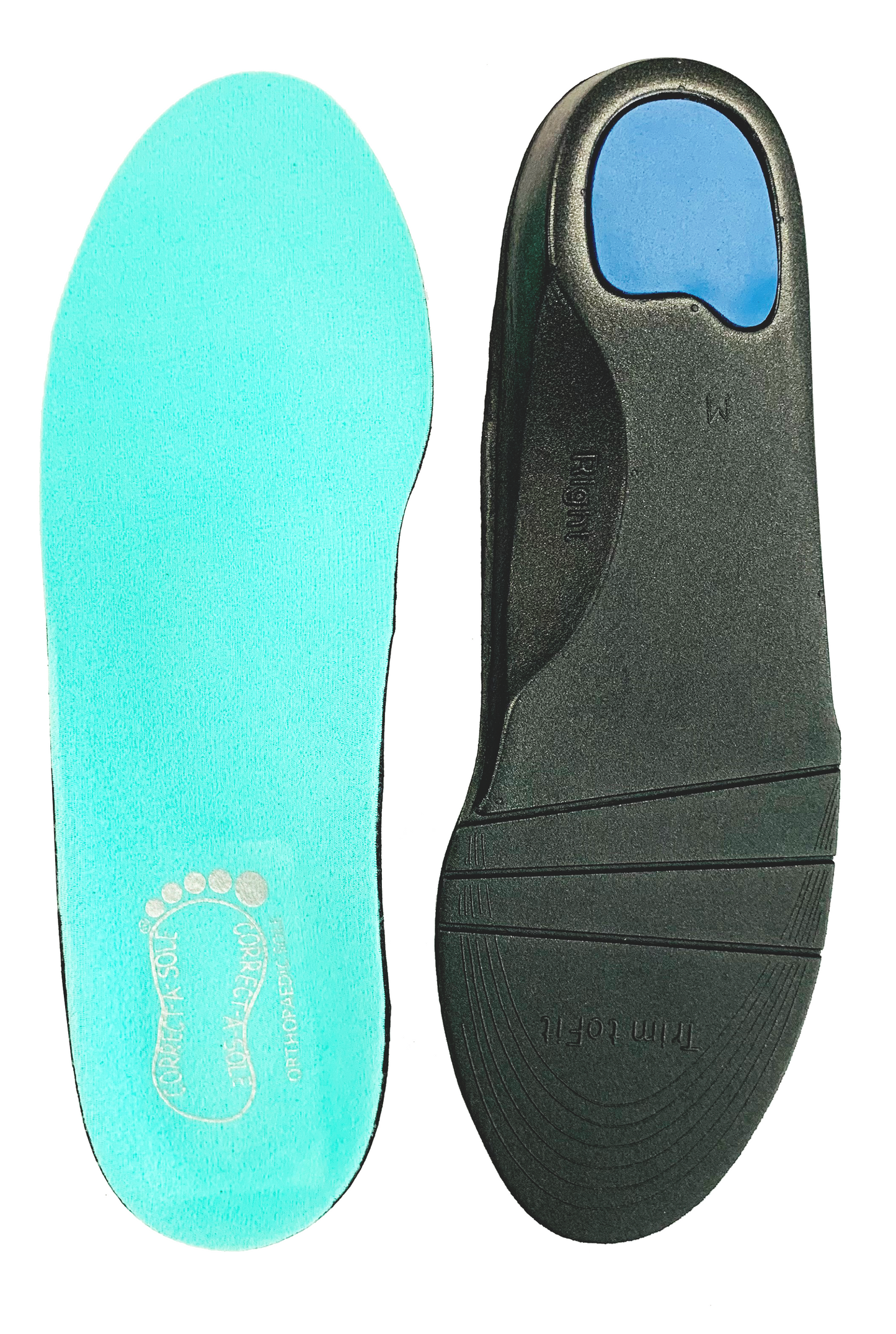 Correct-a-Sole® Insoles - Turquoise (front & back)