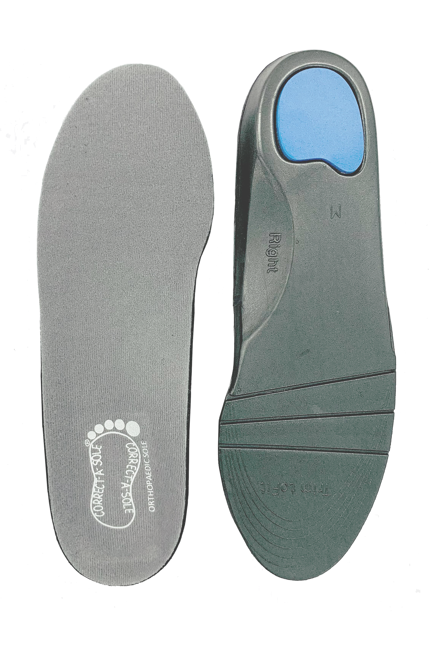 Correct-a-Sole® Insoles - Grey (front & back)