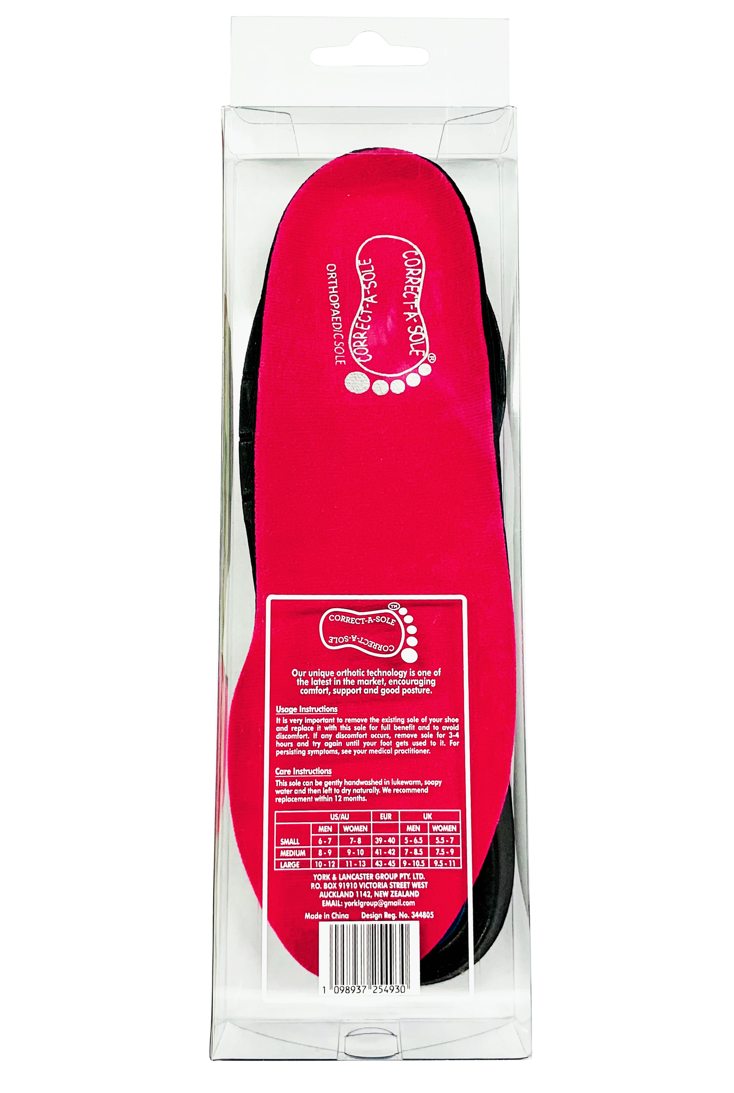 Correct-a-Sole® Insoles - Pink (back pack shot)