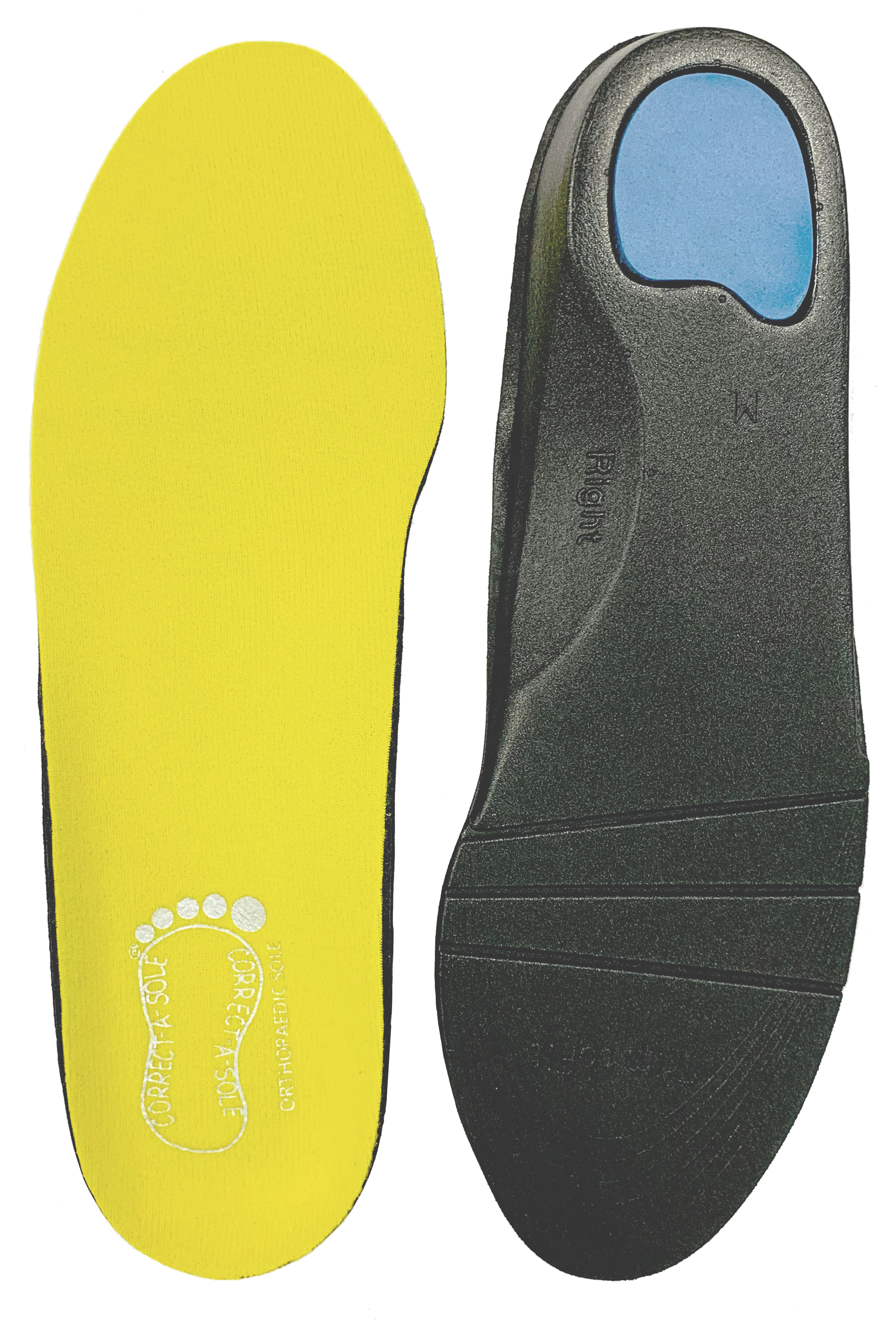 Correct-a-Sole® Insoles - Yellow (front & back)
